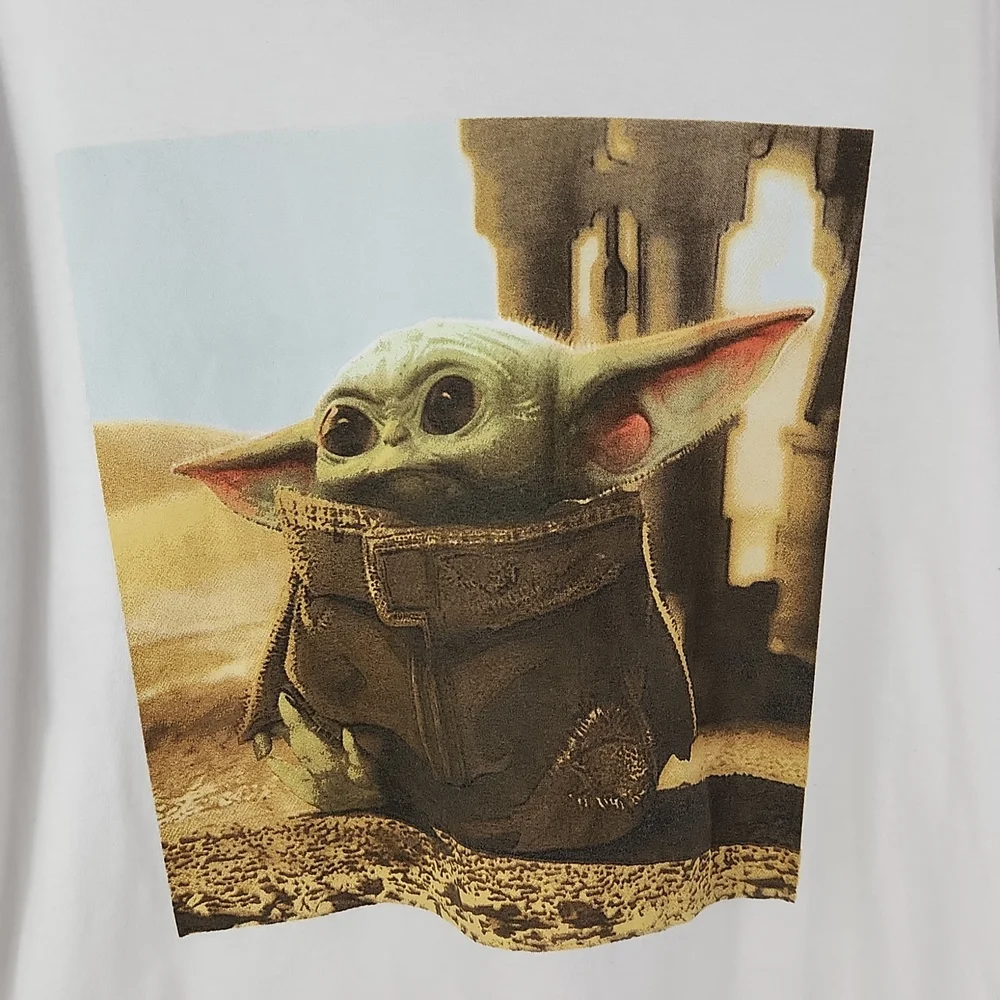 Star Wars, 0312, Men's white Yoda short sleeves T-Shirt, round neck, size L